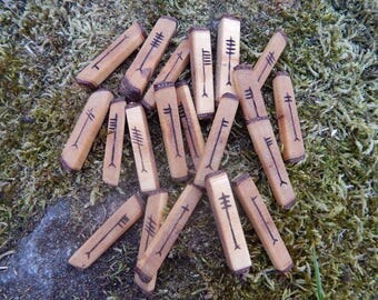 Hand Crafted & Branded - Oak Ogham Staves