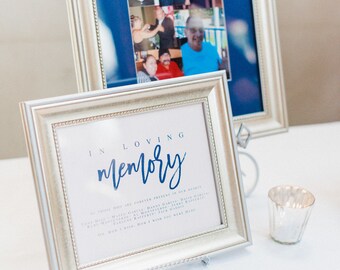 Navy In Loving Memory Wedding Sign Template DIY Wedding Sign Template PDF Wedding Sign Wedding Memory Sign Wedding In honor of