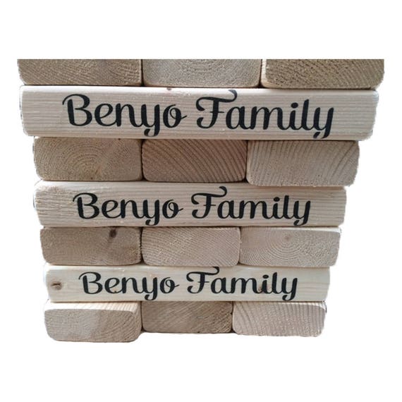 Family Jenga Giant Jenga Custom Name Jenga Personalized