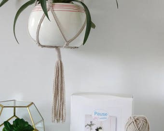 Kit DIY (à faire soi-même) Suspension en Macramé, écru naturel