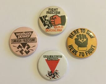 Anti-Fascist Pin Badge Set Anti-Racist Anti-Nazi Antifa Socialist Buttons