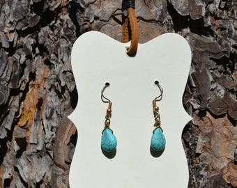 Simple Turquoise Teardrop Earrings