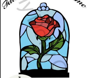 Beauty and the Beast Enchanted Rose SVG