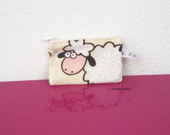 coin purse with white sheep