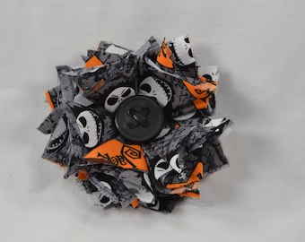 Nightmare Before Christmas Fabric flower Hair clip