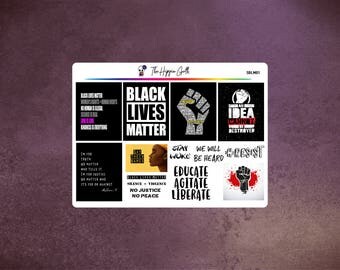 Black Lives Matter Stickers - BLM Stickers - Decorative Stickers - Adult Stickers - Planner Stickers - ECLP - Recollections - MAMBI