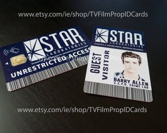 STAR Labs ID Access Badge, The Flash, Barry Allen, Cisco Ramon, Harrison Wells, Caitlin Snow, Ronnie Raymond, Firestorm