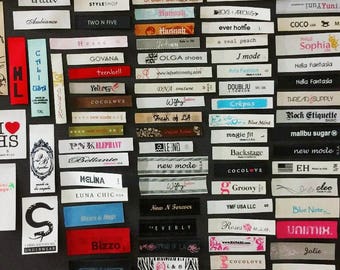 50 pcs Custom Printed Satin Clothing Labels- Shipping in US for 1 Cent