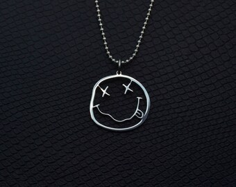 Nirvana Pendant Stainless Steel Rock Jewelry Nirvana Necklace Nirvana Symbol Nirvana Logo Nirvana Merch