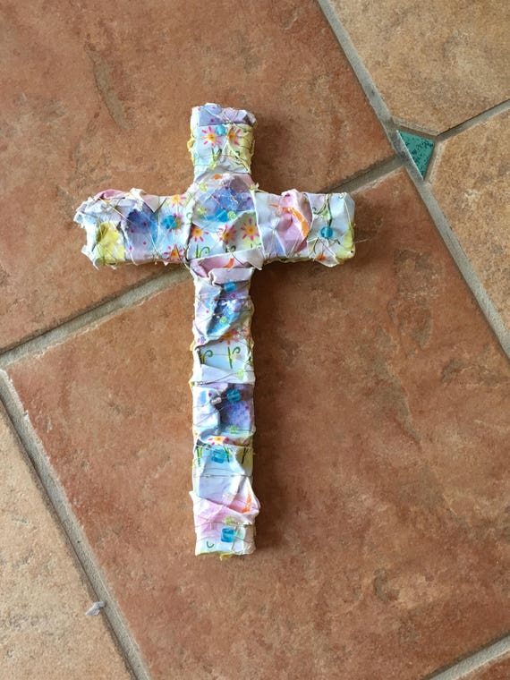 Items similar to Pastel color Wall Cross Religious OOAK Pastel Colors ...