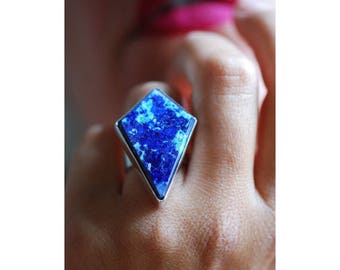 Harlequin Ring Azurite Chrysocolla