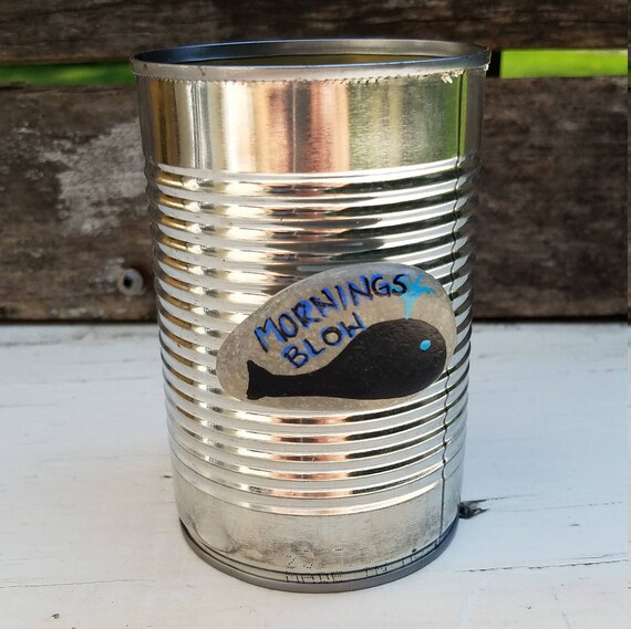 Handpainted stone rock refrigerator mornings