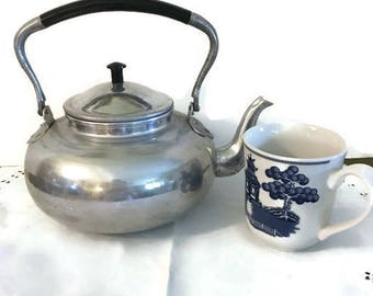 Vintage Knobler Aluminum Tea Kettle & Lid Country Farmhouse Kitchen from WeeLambieVintage