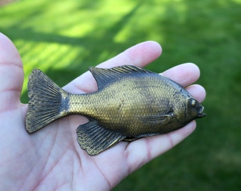 Vintage Bergamot Brass Works Fish Belt Buckle