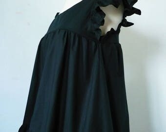 black cotton Poplin blouse Sarah