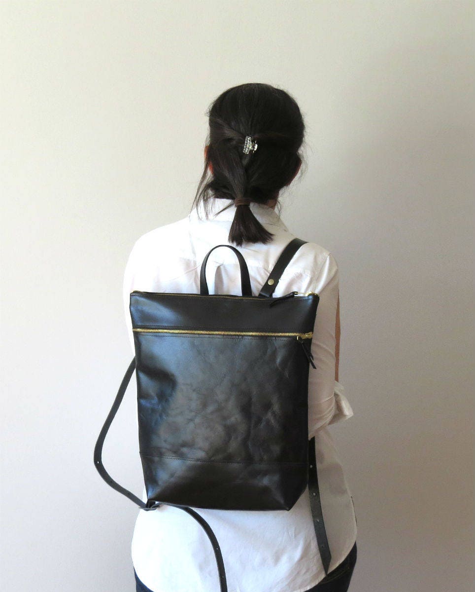 black backpack handbag