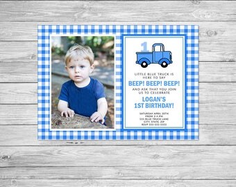 Little Blue Truck Birthday Invitation Printable, Truck Birthday Invitation, Little Blue Truck Invite, Little Blue Truck
