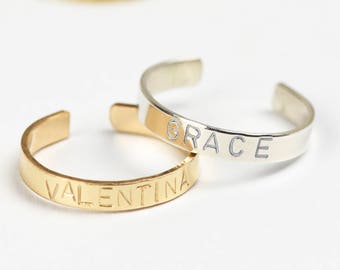 Sterling Silver Name Ring • Gold Name Ring • Custom Name Ring • Personalised Ring • Personalized Jewelry • Stacking Name Ring • Name Jewelry