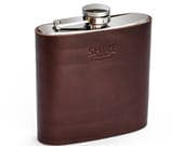 Leather Hip Flask, Wedding, Fathers Day, Birthday, Gift, Gift for Him, Leather Wrap from Shire Supply Company