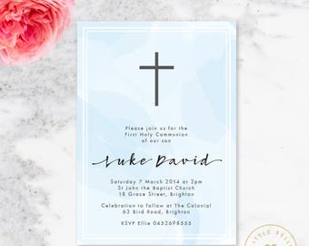 PRINTABLE-Girl and Boy First Holy Communion Invitation YOU