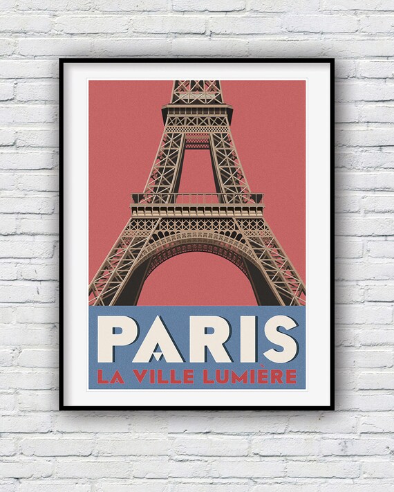 Paris Wall Art Paris Print Travel Poster Retro Poster
