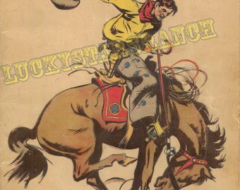 Pecos Texas Rodeo Cowboy Cowgirl Rodeo 18x24 Vintage Print