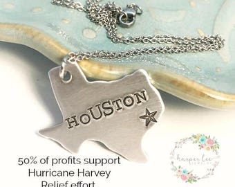 Hurricane Harvey Relief Fund ~ Texas Strong Necklace ~ Stronger than the Storm ~ Houston Relief
