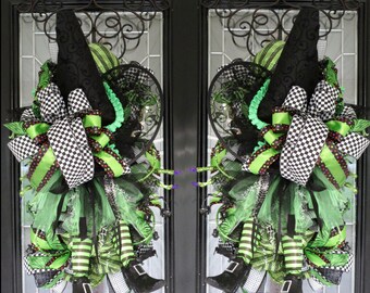Double Door Swags, Halloween Door Swag, Halloween Wreath, Fall Wreath, Door Hanger, Front Door Wreath, Whimsical Decoration, Large Wreath