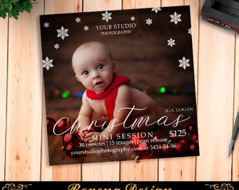 Christmas Mini Session Template - Photography Marketing Board - Christmas Minis - Photoshop Template
