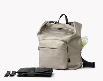 SALE 20.00 USD OFF Diaper bag backpack, Changing bag, Baby backpack diaper bag, Baby nappy bag, Unique diaper bags, Unisex diaper bag, Silve