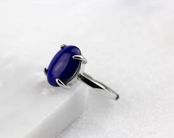 Lapis Lazuli Ring/ Blue Lapis Ring/ Lapis Lazuli Silver/ Silver Lapis Ring/ Lapis Lazuli Jewelry