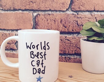 Funny mug, cat dad, from the cat, happy fathers day, Birthday gift, Mug for christmas,gift for him, cup, cat lover