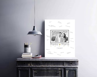 Wedding Photo Sign Guest Book, Canvas, Polaroid, Anniversary Gift, Signature Guest Book, Alternative Guest Book, Guest Book Ideas - 52677