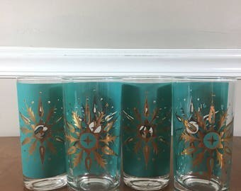 highball drinking conroy snowflake helen turquoise glasses mid century modern gold
