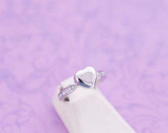 SIZE 8 - Cremation Ring - Cremation Jewelry - Engraved Jewelry - Urn - Pet Memorial - Urn Ring - Pet Cremation - Engraved Ring - Heart Ring