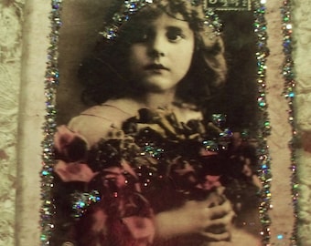 Vintage French Bonne Annee Hologram Glitter Password Journal 5 1/2 x 4