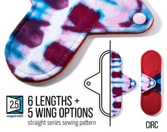 CIRC Straight | Cloth Pad Pattern | 2.5" Snapped Width | Mix & Match Sewing Patterns