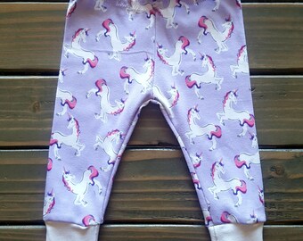 Baby leggings, baby girl clothes, unicorn baby leggings, trendy baby clothes, baby gift, lavendar baby girl clothes, new mom gift