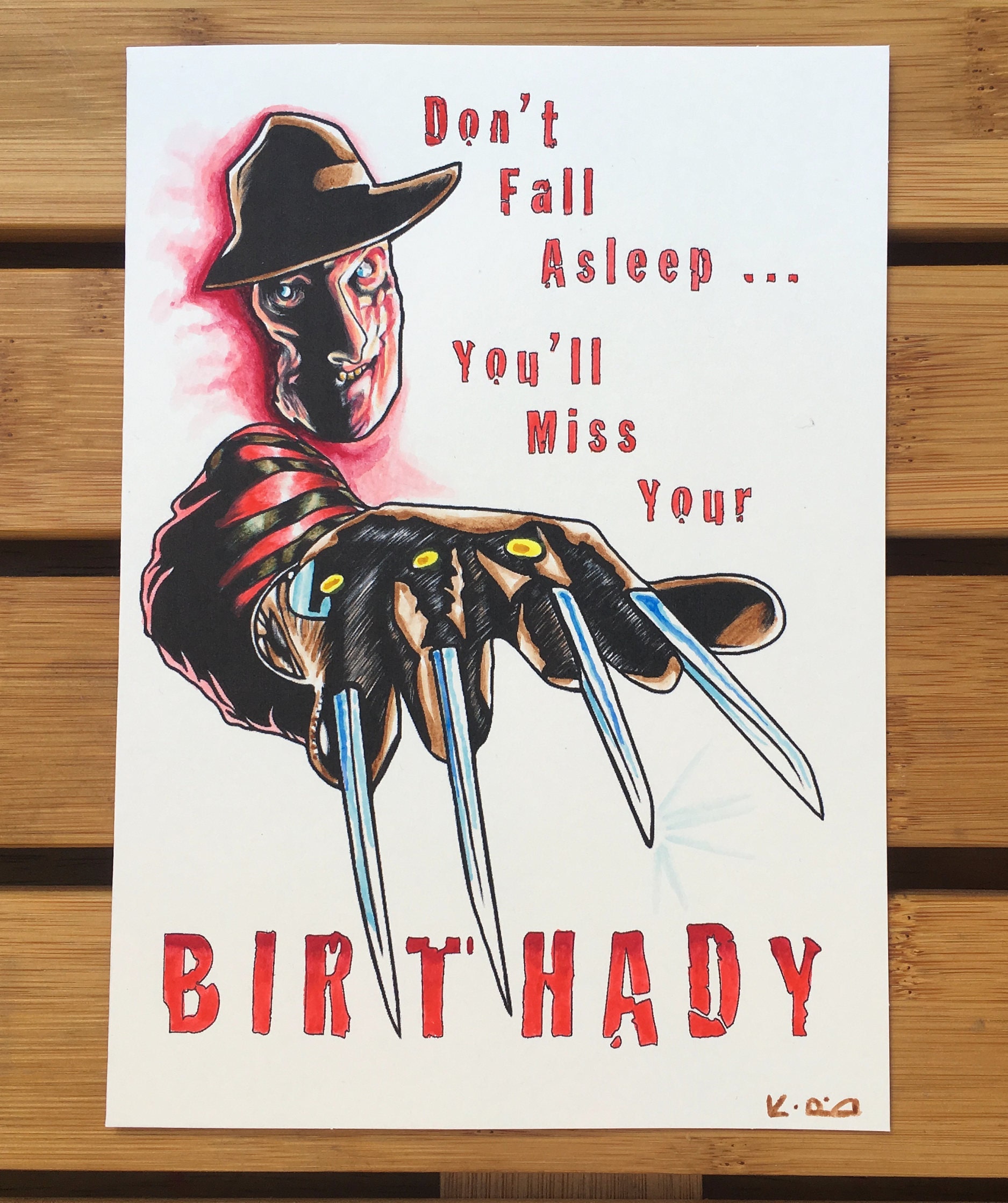 Freddy Krueger / Nightmare on Elm Street birthday card