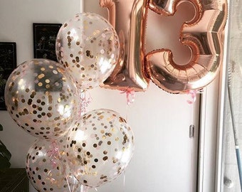 Giant 34" Rose Gold Balloon Numbers/ Rose Gold Number Balloons/ XL Number Balloons/ Rose Gold Balloons/ Rose Gold Birthday Party