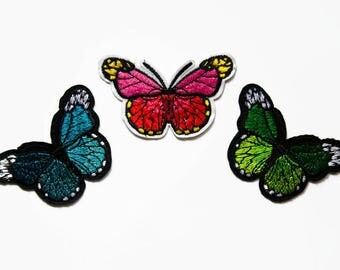 Embroidered Patch - Butterfly Patches - Butterflies Patch Iron On - Colorful Patch - Insect Applique Butterfly Clothes Patch Denim Accessory