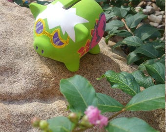 Pokemon Sun Moon Team Skull Guzma Painted Piggy Bank
