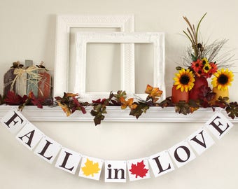 Fall in Love Banner - Fall Wedding Banner - Autumn Wedding Decor - Fall in Love Sign