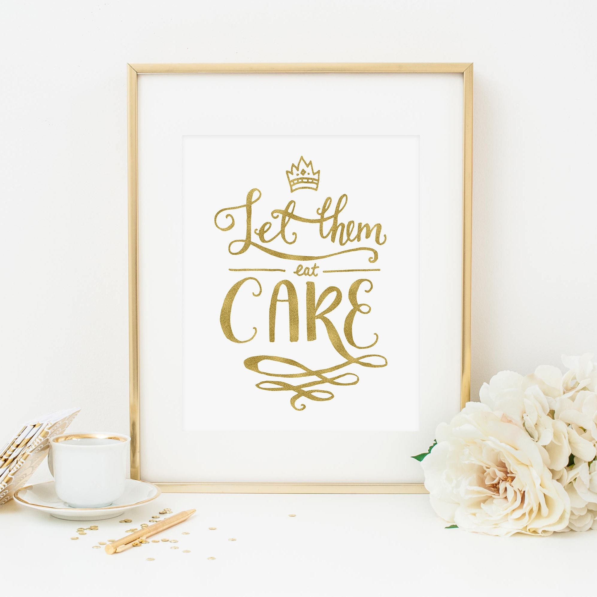 Let Them Eat Cake Printable 16x20 Cake Party Table Sign White