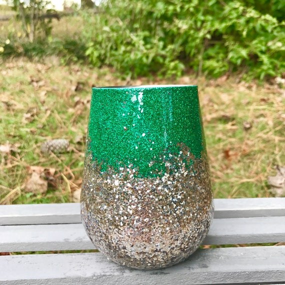 Items similar to stainless steel glitter wine glass epoxy sealed wine glass brunch glass