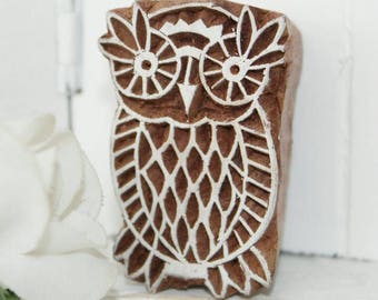 hand-carved Indian wooden temple, owl