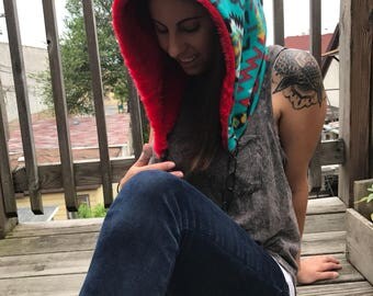 Bassnectar festival hood with chain, one of a kind hood, hippie hood, festi hood, festival hood, gypsy hood, rave hood, bass head