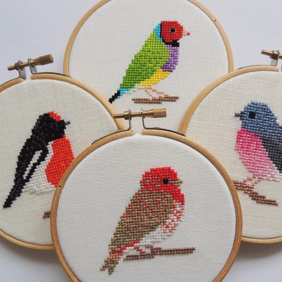 Cross stitch Robin pattern. Cross stitch bird. robin cross