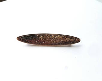 Vintage Gold Victorian Style Gold Bar Pin Brooch