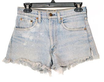 70s Size 28 Vintage Levi's Cut off Shorts, Waist size 28 Vintage Levi Cut Offs, Size 28 Vintage Levi Shorts, 1970s Levis, Cutoffs